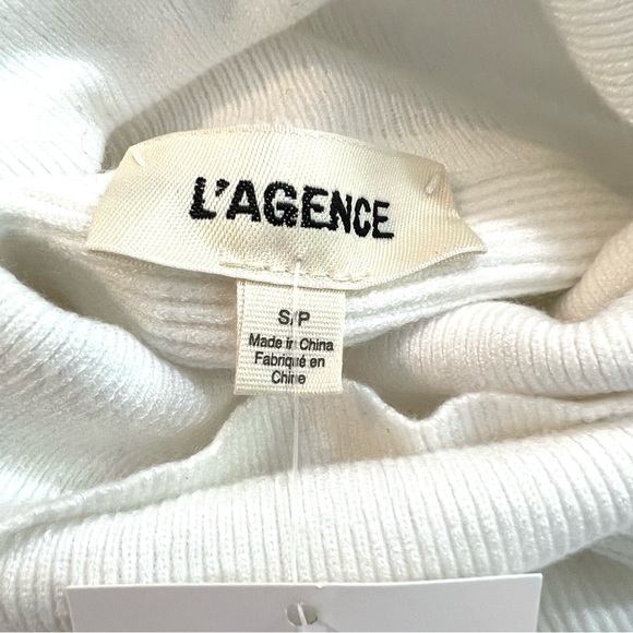L’AGENCE Turtleneck Sweater, NWT Ribbed Cream White Closet Staple - Picture 5 of 6